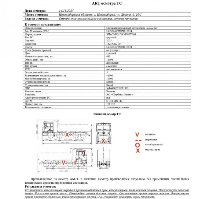 Специализированный, автомобиль - , Идентификационный номер: LZGJX4V6XPX017824, принадлежащий Продавцу на праве собственности, что подтверждается Договором купли-продажи № ОВ/Ф-286155-02-01-С-01 от 19.04.2023 г.
